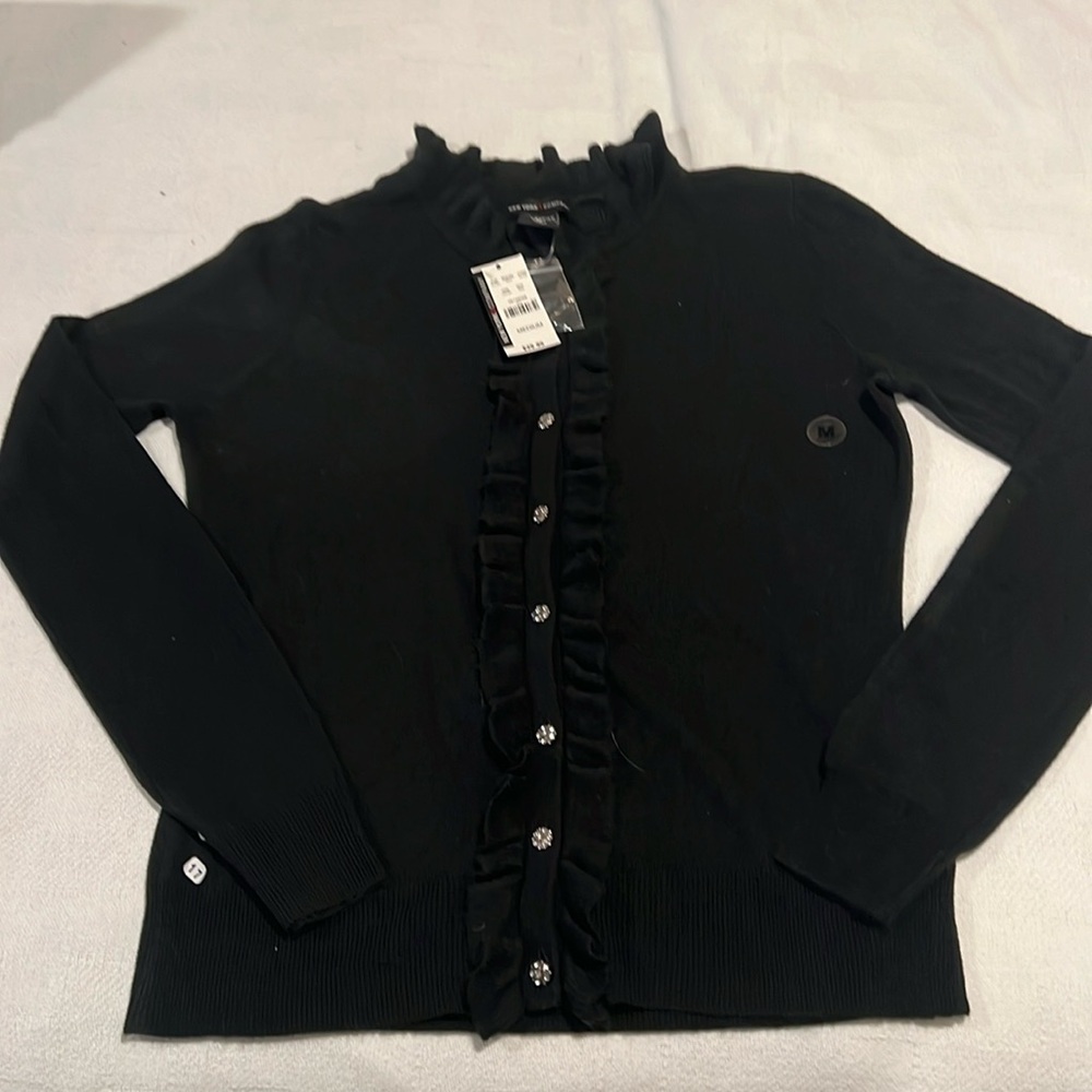 NWT NY & Company black button up sweater